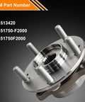 Close-up of Front And Rear Wheel Bearing Hubs With ABS 5 Lug Replacement Kit For 2017 To 2023 Elantra Elantra GT Ioniq Kona