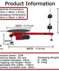 Heavy Duty Electric Stretch Film Dispenser For Pallet Wrapping With Lightning Fast Motor And Auxiliary Turntable dimensions and specifications overview image.