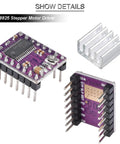 Fire Up Your Rig With This Solid DRV8825 Stepper Motor Driver 6 Pack showing PCB design and aluminum heat sink for CNC use.
