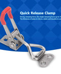 304 Stainless Steel Toggle Clamp Clip Set, 150kg force, adjustable buckle hand tool, fits 2mm plates, quick release design