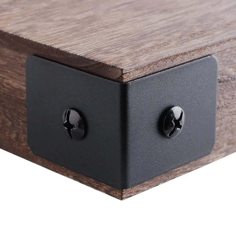 4 Pack Heavy Duty Iron Corner Protectors 2x2x1.5 Inch Black Decorative Corner Brackets for furniture corner