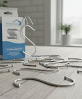 Heavy Duty Stainless Steel S Hooks For Hanging Plants, Utensils, Pots And Clothes, 30 Pack, 3.4 Inch on table