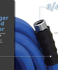 Ultra Lightweight Rubber Farm Hose For Ranch Work Three Quarter Inch By Fifteen Feet, 500 PSI with Brass GHT Fittings