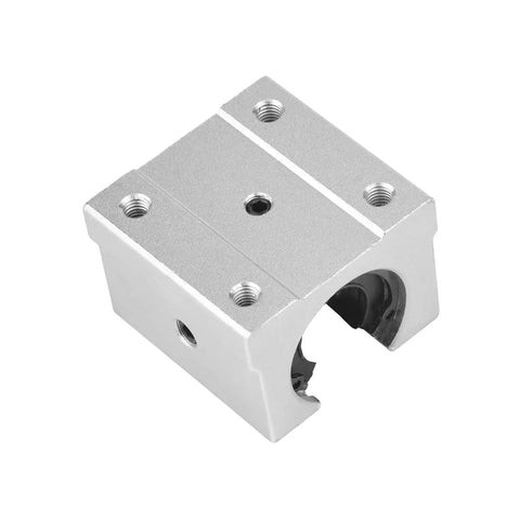 Aluminum 25mm Bearing Slide Block for SBR25 Linear Motion Guide Rail 1 Piece Heavy Duty CNC Router Mill DIY Ready Smooth Low Friction Sliding for Precise Machining and Auto Tech Projects, silver