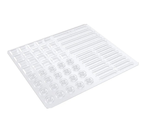 Clear Cabinet Door Bumpers Kit, 61 Pieces Self Adhesive Soft Rubber Pads In Four Sizes, Multiple Shapes on White Background