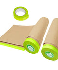 Two Pack Pro Grade 18 Inch Masking Paper Roll With Tape For Painting And Auto Work, 50 Feet Per Roll, 100 Feet Total