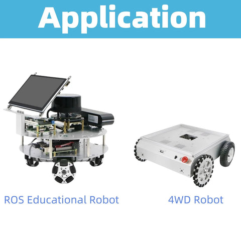ROS educational robot and 4WD robot with 60mm Omni Wheel for Robotics applications shown in image.