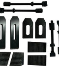24 Piece Clamp Kit Set M6 6mm showing components for rotary tables, milling tables, face plates, and vertical slides.