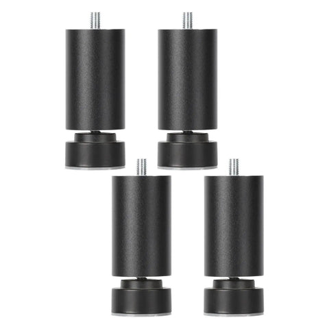 Four Piece Aluminum Furniture Support Legs 20cm Black Table Feet For Cabinets Beds Sofas And Tables With 10mm Thread Hole Built Tough Beefy Durable Anodized Finish
