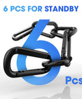 Beefy Heavy Duty Carabiner Clip Set Of 6 1100Lb D Shaped Steel Clips With 3 Inch Spring Hooks For Hammocks Hiking Keychains Outdoor Gear