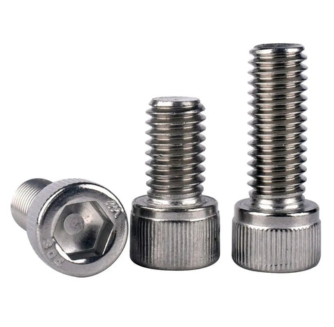 1/4-20 X 1 Allen Hex Socket Head Cap Screw Bolt Built To Last In 304 Stainless Steel 18-8 UNC Full Thread Pack Of 20, side and head view