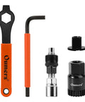 Bike Crank Puller Set 4 In 1 With Crank Extractor Bottom Bracket Remover 16mm Spanner Wrench And Hex Wrenches displayed