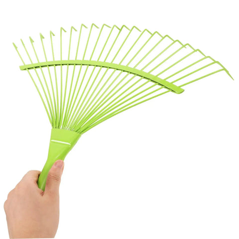 Dope Garden Rake Hand Tool With Tough Tines For Loosening Soil And Cultivating Flowers And Plants Lightweight Gardening Supply For Lawn Maintenance Ideal For Weeding Dethatching And Easy Garden Care, green steel, 400 mm