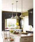 One Light Fresnel Glass Coastal Pendant In Brushed Nickel Finish For Indoor Kitchens And Bars Dope Industrial Coastal Lighting