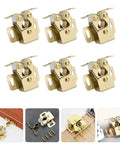 Six Pack Metal Ball Catch Cabinet Latches With Spring Double Roller Catchers For Closet And Wardrobe Doors Gold Finish