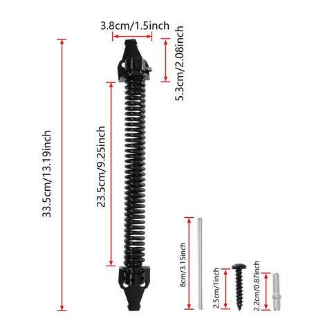 13 Inch Self Closing Gate Spring Hardware For Wooden And Vinyl Fences With Adjustable Tension Tool Heavy Duty Steel Black Finish
