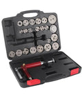 Open case showing 24 Piece Brake Piston Wind Back Tool Kit With 45 Steel And 118psi High Efficiency Universal Fit For Most Cars