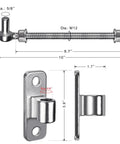 Hecka Sturdy 10 Inch J Bolt Gate Hinges Wall Mount Two Pack showing detailed dimensions and design for heavy-duty use.