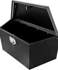 34 Inch Steel Trailer Tongue Box A Frame Storage Chest With Lockable Latch Weather Resistant Tool Box open showing interior