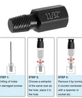 10 Piece Bolt Extractor Kit Set For Damaged Fasteners, Heavy Duty Screw And Bolt Extractors With Hex Shank Drill Bits, 11/32 inch size