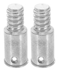 Awesome 2 Piece Aluminum Broom Tip Repair Kit With Threaded Rod Connectors For Fast Fix Of Broken Handles And Universal Stick Adapter Tools, silver