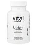 Bottle of Vital Nutrients Lithium Orotate Supplement for Brain Health and Mood Boost, 20mg Per Capsule, Vegan, 90 Capsules
