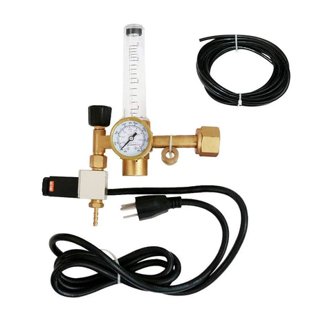 CO2 Regulator Kit With Gauge And Flow Meter, 120V Solenoid Plug For Grow Rooms And Indoor Gardens, Works With PPM Controllers And Timers