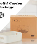 7 Pack Clear Storage Bins Easy Grab Four Point Two Liter for Kitchen Pantry Bathroom Classrooms Durable Plastic Organizer