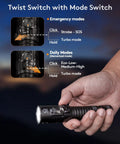 Hand holding S23 Search Flashlight 4000 Lumen Long Throw Hella Bright With 5000mAh Rechargeable Battery IPX8 Waterproof EDC Tactical Light