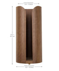 Freestanding Toilet Paper Holder With Walnut Veneer On Birch Plywood Holds Mega Rolls And Extra Spares, front view