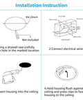 Installation instruction for Pack Of 8 Four Inch Shallow Remodel Recessed Lighting Housing Ic Rated Airtight Cans Compatible With Fifteen Watt Leds Fits Snug In Narrow Ceilings Prevents Heat Loss For Cozy Homes Etl Listed Damp Location Ready