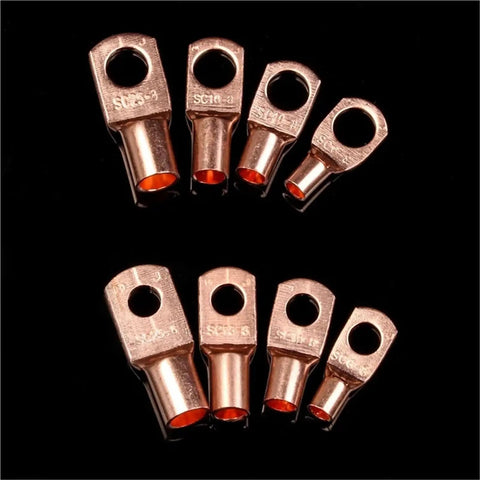 Get This Awesome 60 Piece Copper Wire Lug Connector Ring Kit SC6-25 Electric Crimp Terminal Set Perfect For Bare Cable With Secure Close End Pad Seal And Great Current Flow Capacity, copper ring lugs
