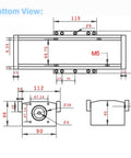 Workhorse Fully Enclosed Linear Stage Table With Dust Cover, 8 Inch Stroke Travel, 14.6 Inch Total Length, 1605 Ballscrew, Double Slide Rails, Waterproof And Dustproof Cleanroom Ready Linear Guide For CNC Machining And Robotic Applications, bottom view dimensions