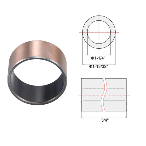 Top Shelf Heavy Duty Sleeve Bearing 1-1/4 Inch Bore X 1-13/32 Inch Outer Diameter X 3/4 Inch Length self lubricating bushing with copper coating.