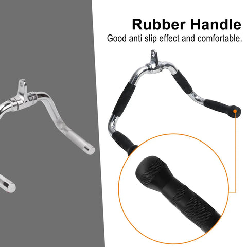 Pro Grade Lat Pulldown Bar Attachment with rubber anti-slip handles for cable machines