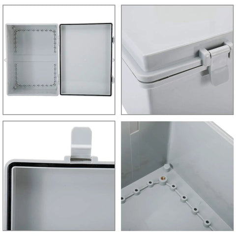Rugged ABS Electrical Enclosure Box With Lock Dustproof IP65 Waterproof Junction Project Case 15.4x11.4x6.3 inches detail