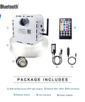 Package contents of 32W RGBW Twinkle Fiber Optic Lights Kit With Music Activated App Control Bluetooth Star Ceiling Sky Light