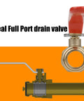 Lead Free Brass Water Heater Drain Valve With Full Port Flow For Faster Draining, 3/4 MIP to 3/4 GHT Connection, red handle
