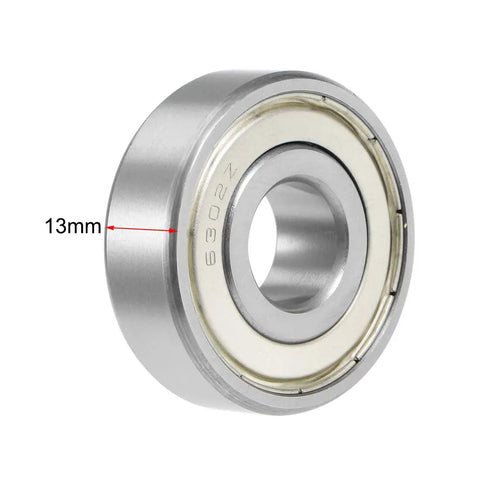 Tough As Nails Double Shielded Deep Groove Ball Bearings 15mm X 42mm X 13mm Chromium Steel Chrome Alloy showing 13mm thickness.