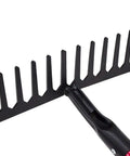 Heavy Duty 16 Inch Level Head Rake With 66 Inch Fiberglass Handle For Leaf Cleanup Lawn Care Debris And Yard Work 7 Gauge Steel Head