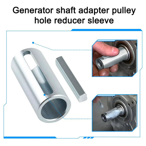 Crankshaft Sleeve Adapter Three Quarters To One Inch Pulley Bore Reducer Bushing With Step Key shown with installation process