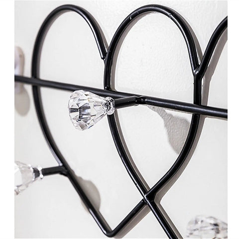 Straight Up Versatile Wall Mounted Coat Rack With Smooth Gold Metal Hooks That Really Is A Whole Game Changer For Your Entryway Closets Bathrooms And Garages To Keep Everyday Gear Completely Sorted Today, featuring heart design and crystal accents.