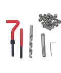 M8x1.25 Thread Repair Kit With Helical Inserts And High Speed Steel Drill Bits For Auto Repairs No Fuss Damaged Thread Fix In Metal Holes And Pro Grade Restore For Smooth Automotive Maintenance, inserts and tools