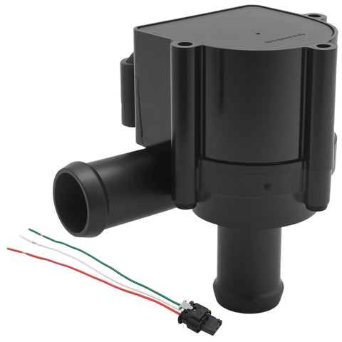 Auxiliary Engine Cooling Water Pump For Audi A6 A7 A8 Q5 RS7 S6 S7 S8, black plastic design with wiring harness included.