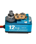 Heavy Duty Digital Servo Boasting Full Metal Gears And Badass 12Kcm Torque For Rc Vehicles Featuring Reliable 270 Degree Rotation and Rig Ready Precision Handling, showing metal gears.