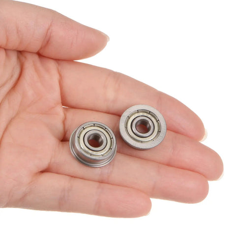 Flanged Ball Bearing 5x16x5mm Double Shield Chrome Steel F625ZZ Built To Last With 18mm Flange Diameter 1mm Flange Thick 20 Pack in hand