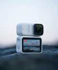 Wearable 4K Action Camera With Cap Mount, Ultra Lightweight 54g, 1.3 Inch Sensor, front view showcasing display screen and lens