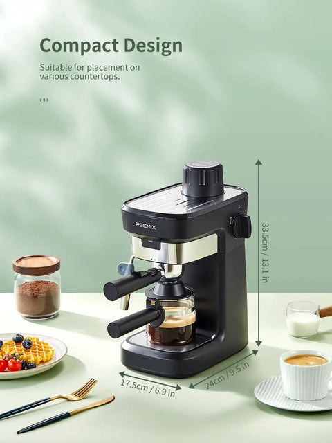 Killer Crema Game Changer Espresso Machine With Solid Six Bar Pressure For Thick Golden Shots And Straight Up Bold Flavor Perfect For Everyday Casual Brewing At Home. Compact design on kitchen counter.