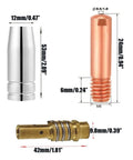 Mig Welding Gun Accessory Replacement Kit With 10 Tips 0.030 Inch, 2 Gas Nozzles And 2 Gas Diffusers, Copper Aftermarket Consumables