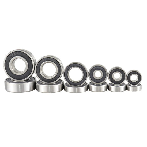 Ball bearings set of sealed RS bearings in assorted metal sizes for precision machinery